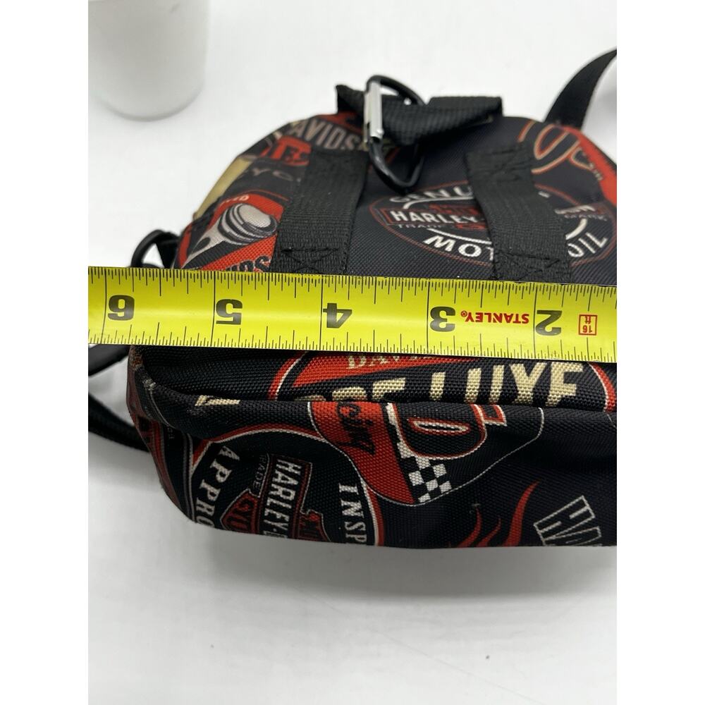 Harley Davidson Mini Crossbody Bag Canvas Logo Print Pre-Luxe 6x5 Biker - Picture 4 of 6